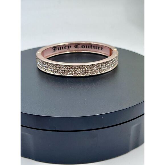 Juicy Couture Vintage Rose Gold Pave Crystal Bangle Bracelet - Picture 11 of 11